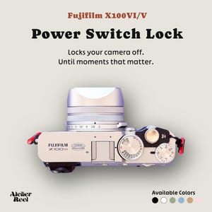Fujifilm X100VI / X100V Power Switch Lock Clip: Prevents Accidental Power-On, Battery Saver