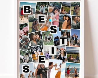 Collage de fotos personalizado, regalo para tu mejor amiga (archivo digital)