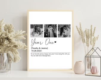 Personalized Photo Collage, First Anniversary Gift (Digital File)