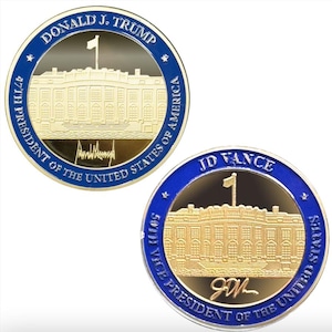 President Trump 47 and Vice President JD Vance Presidential Combination Challenge Coin - White House Signature Coins
