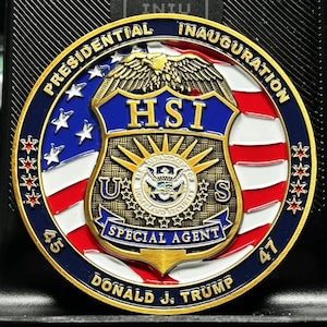Trump Vance President 47 Challenge Coin HSI Special Agent