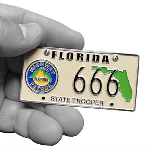 FHP Florida Highway Challenge Coin - Patrol State Police Zombie License Plate