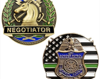 Border Patrol Agent Negotiator Challenge Coin - Honor First Thin Green Line