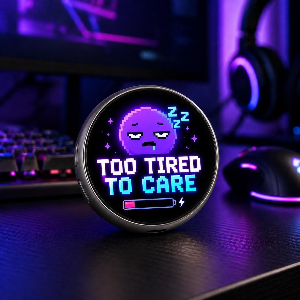 Gamer Gift Digital Mood Badge, Custom Streamer Status Pin, Funny Gaming Desk Decor, Personalized GIF Photo Video Badge for Gamers Badge Reel