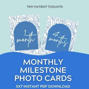 Baby Monthly Milestone Cards | Newborn Photo Prop & Keepsake Printable | 0–12 Months | Instant Download
