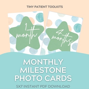 Baby Monthly Milestone Cards Printable | 0–12 Months Photo Prop | Printable Infant Memory Keepsake | Infant Boy  | Digital Instant Download