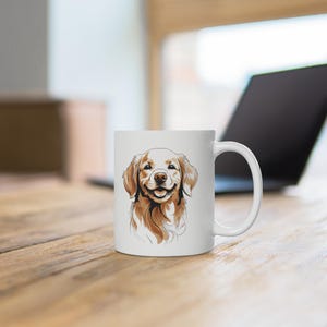 Golden Retriever Ceramic Mug, Dog Lover Gift, Pet Memorial, Home Decor, Coffee Tea Mug, Birthday Present