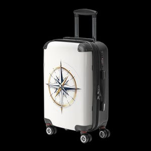 Elegant Travel Suitcase with Compass - Unique Design, Perfect for a Gift, Cabin Suitcase, Suitcase on Wheels for Every Journey