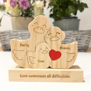 Wooden duck family puzzle, Custom family gift, Gifts for parents, Birthday gift, Bridal shower, Baby shower gifts, Home decor, Gift for kids