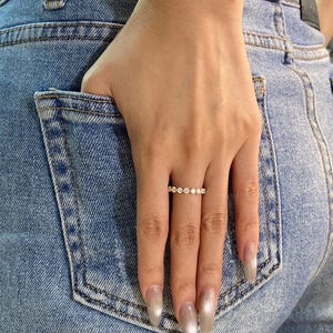 Round Lab Grown Diamond Eternity Band: 14K Gold Stackable Wedding Ring