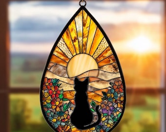Personalized Cat Memorial Suncatcher, Custom  Style, Loss of Pet Sympathy Gift