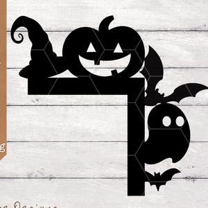 ghost, witch, pumpkin halloween door corner, light switch corner SVG/PNG