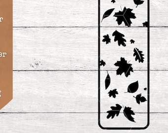 Fall Leaves Candle SVG File: Dollar Tree Pillar Candle Design