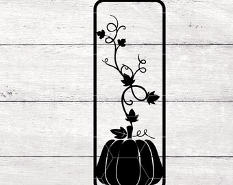 Pumpkin Vine Candle SVG File: Fall Pillar Candle Design (Digital Download