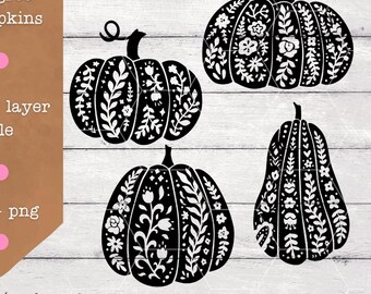 pumpkins, filigree, decorative, fall SVG/PNG