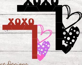 xoxo and hearts, Valentine Corner Decor SVG/PNG/PDF: Door, Window, Light Switch