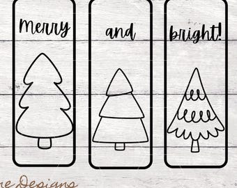 Merry & Bright Christmas Candle SVG File: Dollar Store Pillar Design (Digital Download)