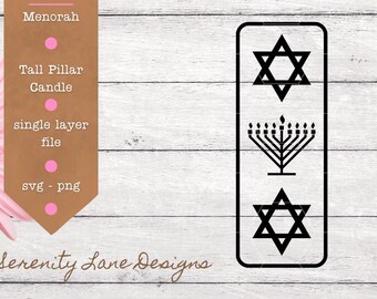Menorah Candle SVG: Hanukkah Dollar Store Design (SVG / PNG)
