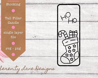 Christmas Stocking Candle SVG – Dollar Tree Pillar Candle File