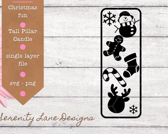 Christmas Candle SVG – Dollar Store Pillar Candle File (Digital Download)