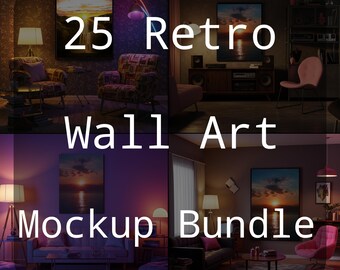 25 Retro Wall Art Mockup Bundle