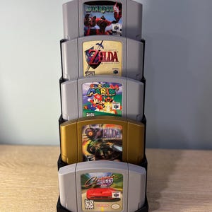 N64 Game Display Stand For 5 games W/Tiered Levels
