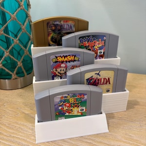 Staggered N64 Game Display Shelf: Retro Gaming Organizer