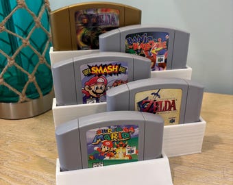Staggered N64 Game Stand Display Shelf: Tiered Retro Gaming Organizer