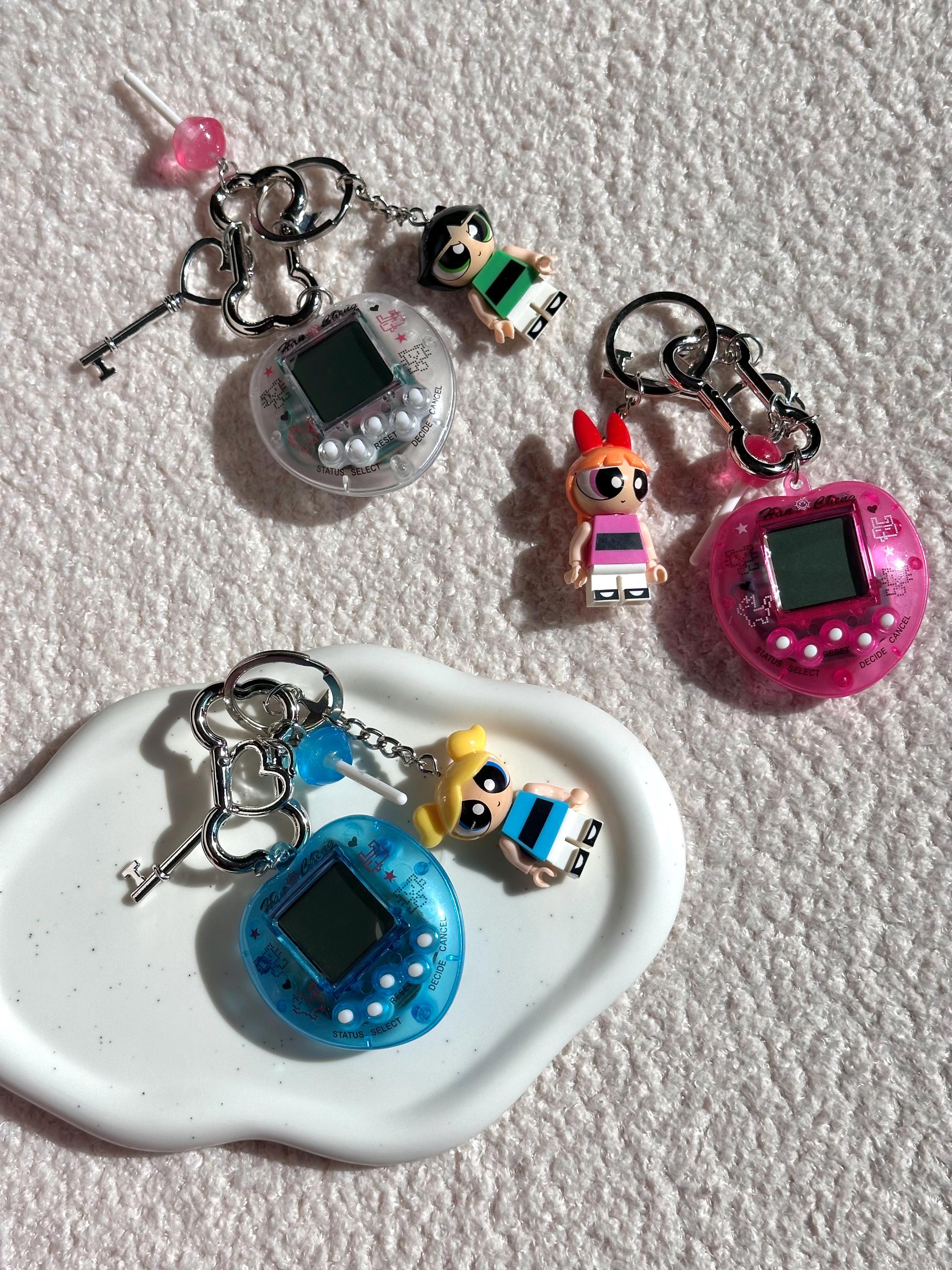 Tamagotchi Bag Charm Keychain – Retro Y2K Purse Accessory With