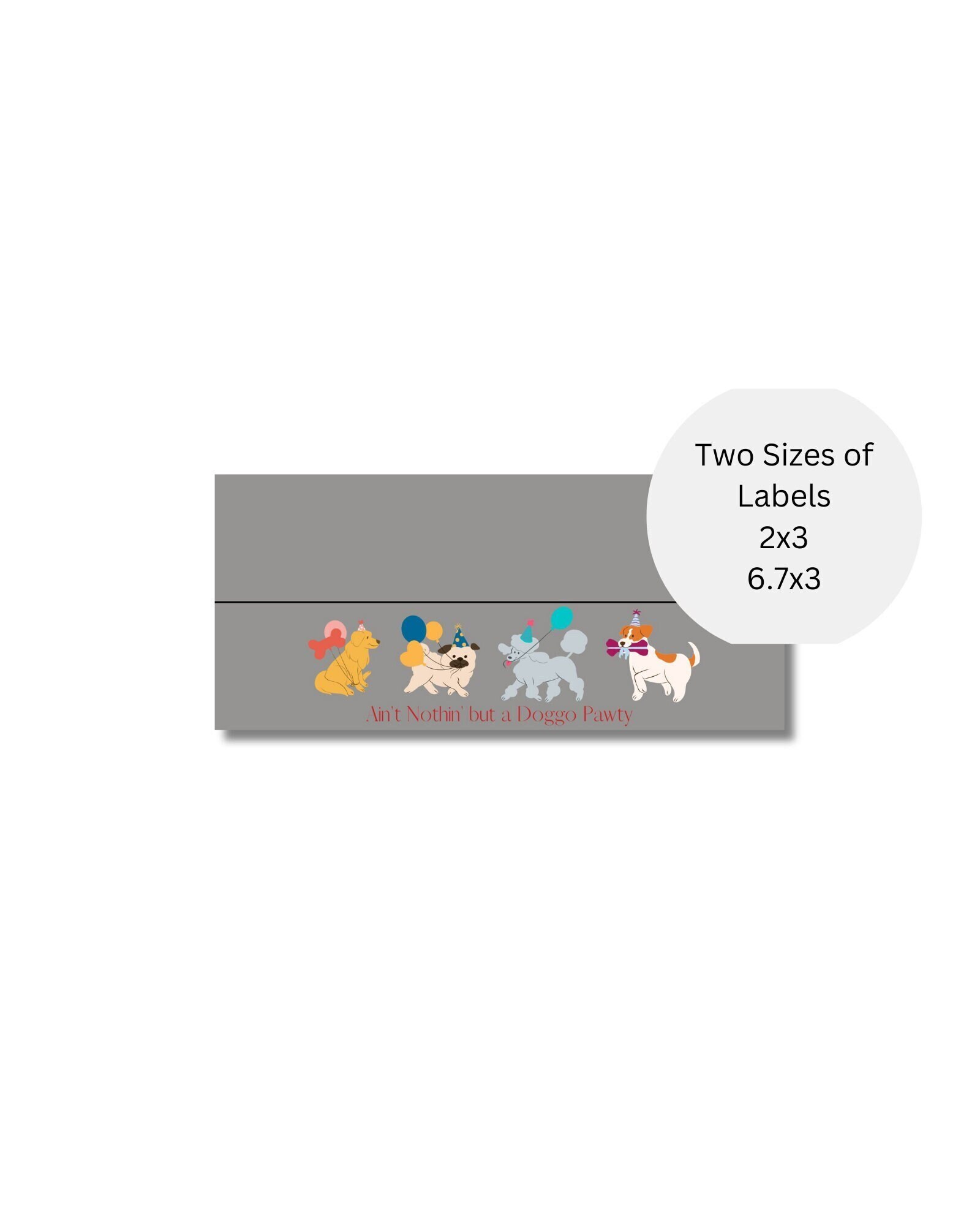Printable Dog Pawty Birthday Dog Treat Bag Toppers, Doggy Treat Bag ...
