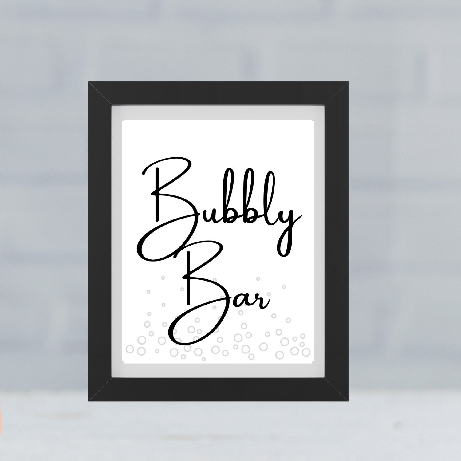 Bubbly Bar Sign Printable Champagne Bar Sign 8 X 10 High Resolution Etsy