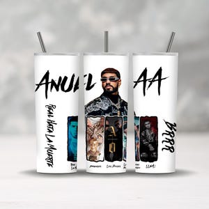 Thermos Anuel AA 59 cl, design sublimé | Urban Digital PNG pour impression | Art reggaeton style trap
