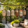 Garden Wind Chime, Animal Garden Art, Unique Wind Chimes, Owl Wind Chimes, Fox Garden Decor, Hedgehog Sculpture, Otter Decor, Yard Art