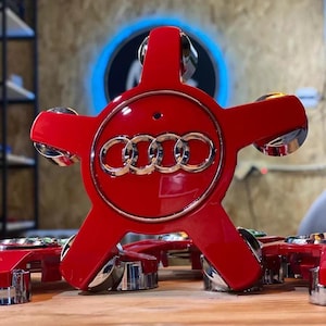 Red Audi Wheel Center Caps, 135 mm Audi Wheel Center Caps, Audi Wheel Caps, Audi Center Caps, Audi Center Caps Set