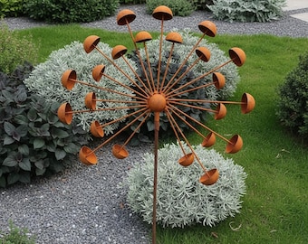 Metal Garden Art, Garden Sculpture, Metal Yard Art, Rustic Garden Art, Wind Sculpture, Garden Stakes, Rusted Garden Decor, Outdoor Sculpture
