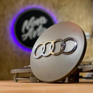 Audi Grey Wheel Center Caps, Audi Wheel Center Caps, Audi Wheel Caps, Audi Center Caps, Audi Wheel Caps 68mm , Grey Audi wheel caps set
