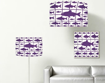 Nouvel abat-jour poisson violet peint à la main, toutes formes et tailles