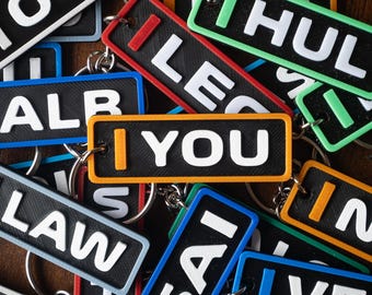 Llavero personalizado con nombre de F1: colgante para bolso de carreras impreso en 3D