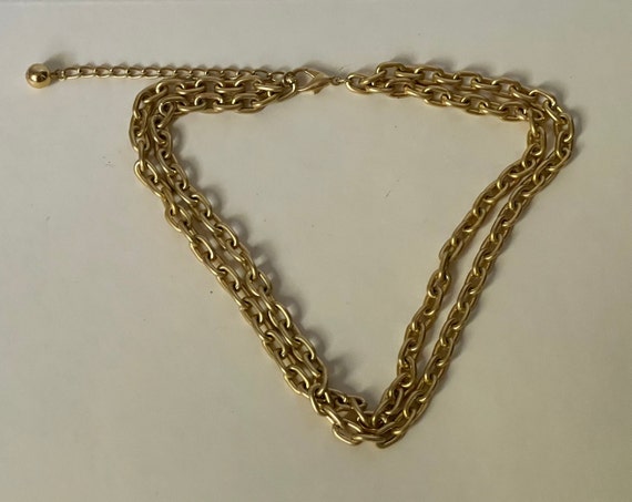 Matte gold, satin gold double chain necklace