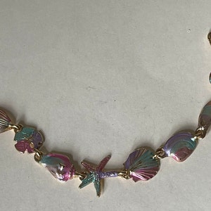 Made in USA Ocean shells, starfish, sand dollar link bracelet