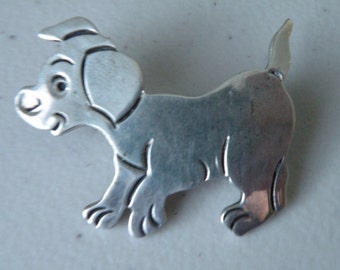 Puppy, Dog Mexican sterling silver 925 brooch, pin.