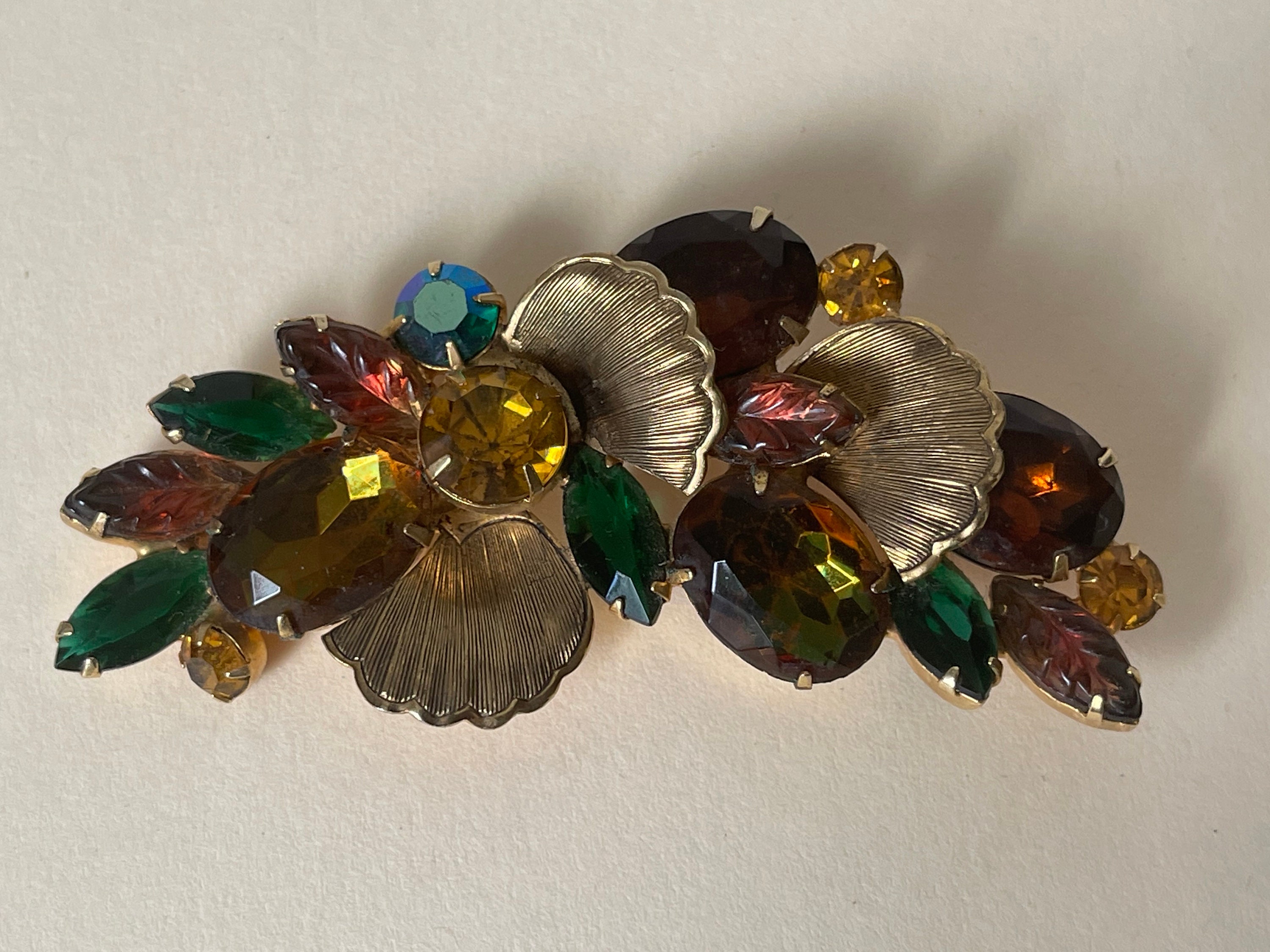 Large Delizza & Elster JULIANA Watermelon Rhinestone, Molded Glass