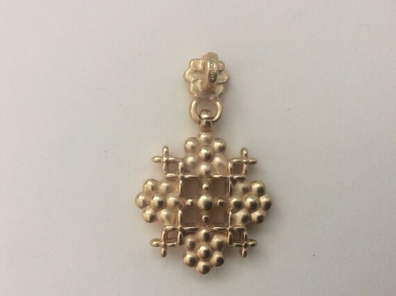 Monet matte gold, satin gold cross pendant - image 3