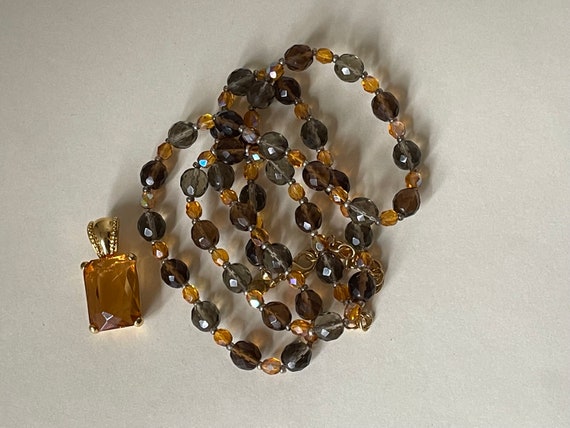 Joan Rivers Topaz Czech glass beaded necklace wit… - image 2
