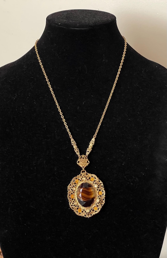 West germany filigree necklace - Gem West germany filigree necklace - Gem