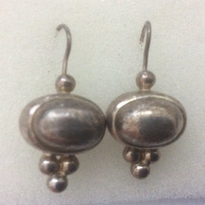 Mexican sterling silver 925 high dome ear wire earrings image 1