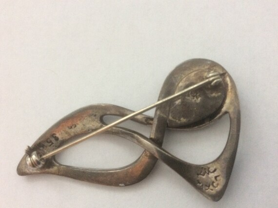 35 Ric Erika Hult de Corral Mexico Taxco gold sheen obsidian sterling silver 925 modernist brooch View 4