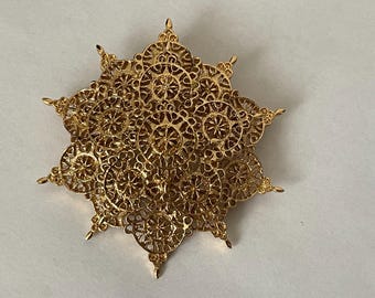MONET Scheherazade Moghul  India tiered filigree statement brooch