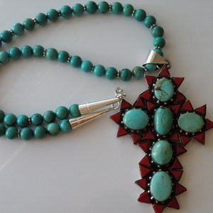 594 Turquoise Cross Pendant main image 1