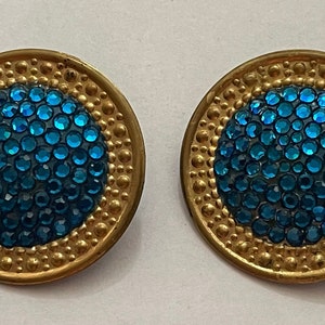 Richard Kerr Swarovski blue  rhinestone clip-on earrings